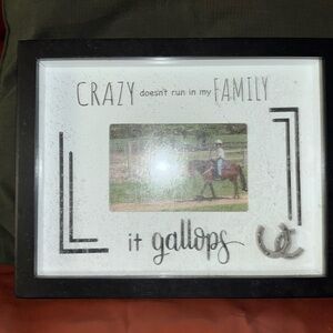 Source Unknown Black and White Galloping Quote Frame